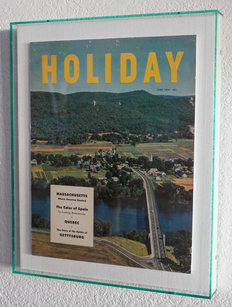 Framed Holiday Magazine Cover - June 1952, "Massachusetts" (Pink Frame)