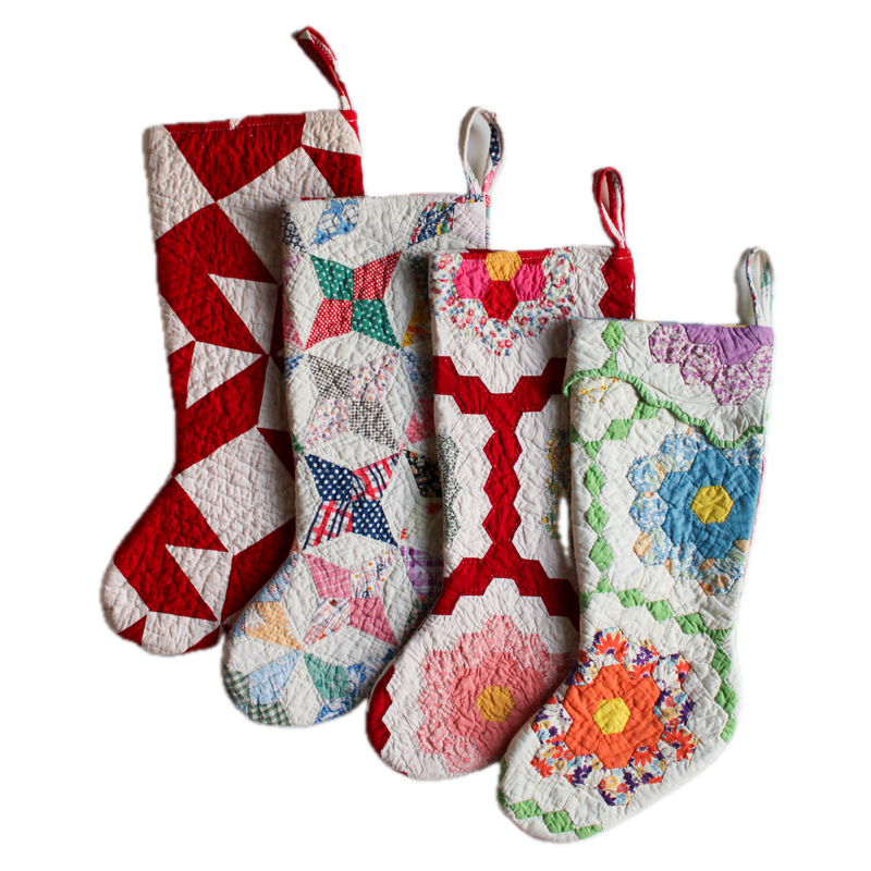 Vintage Quilt Stocking No. 6