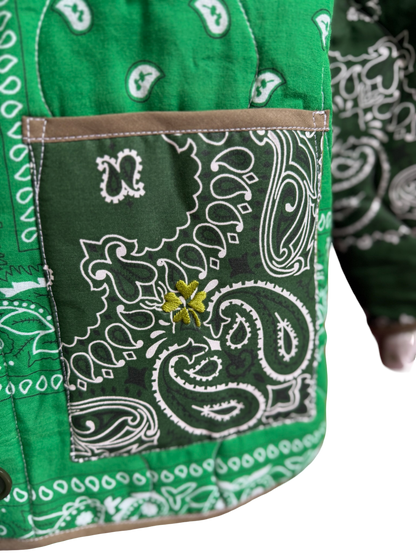 One of a Kind Quilted Bandana Jacket - Green No. 206 (Lucky Clover)