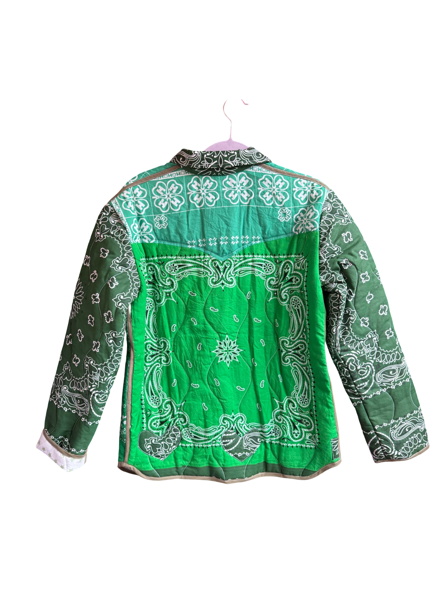 One of a Kind Quilted Bandana Jacket - Green No. 206 (Lucky Clover)