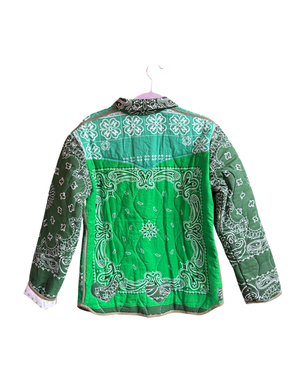 One of a Kind Quilted Bandana Jacket - Green No. 206 (Lucky Clover)