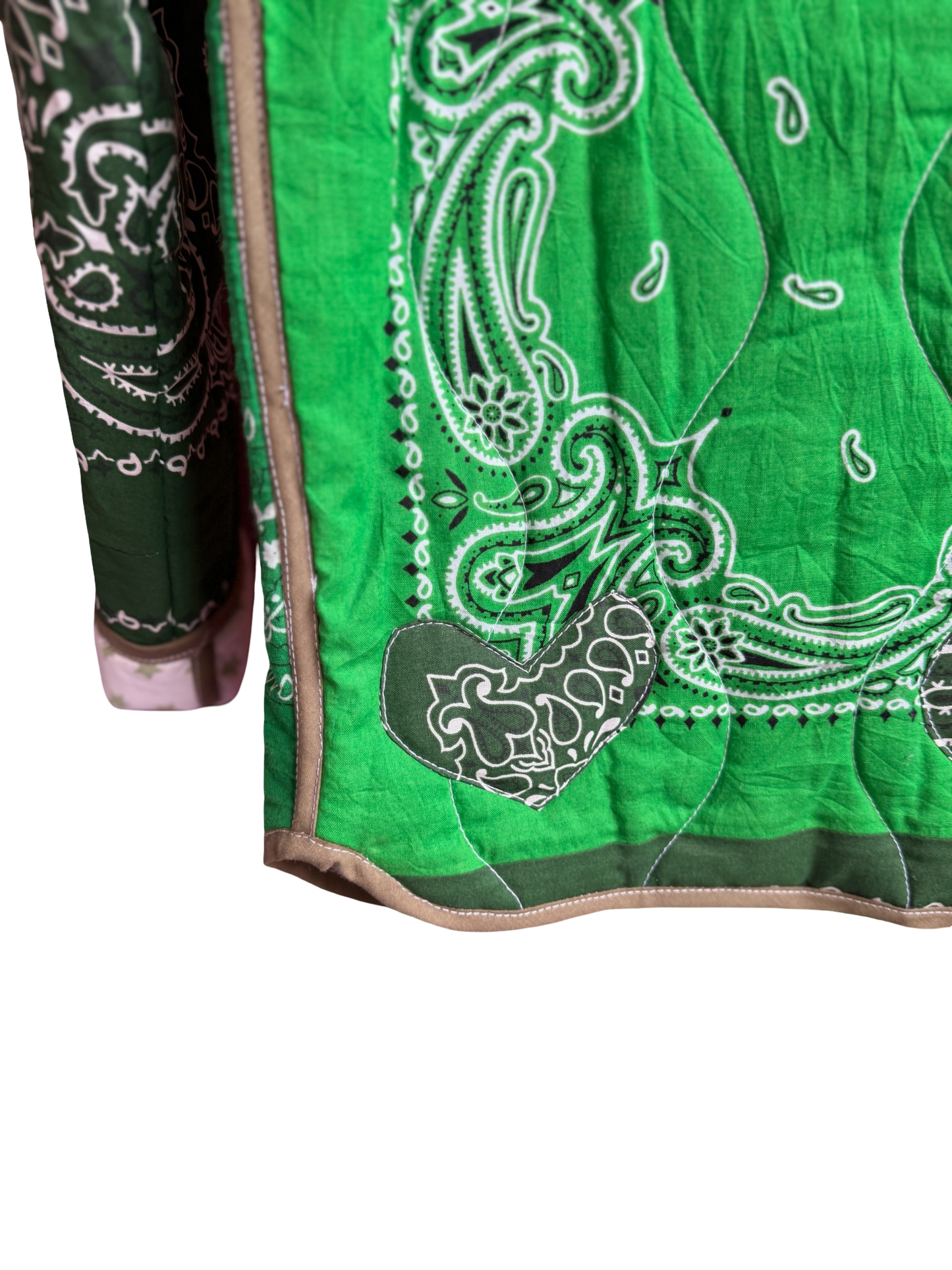 One of a Kind Quilted Bandana Jacket - Green No. 206 (Lucky Clover)