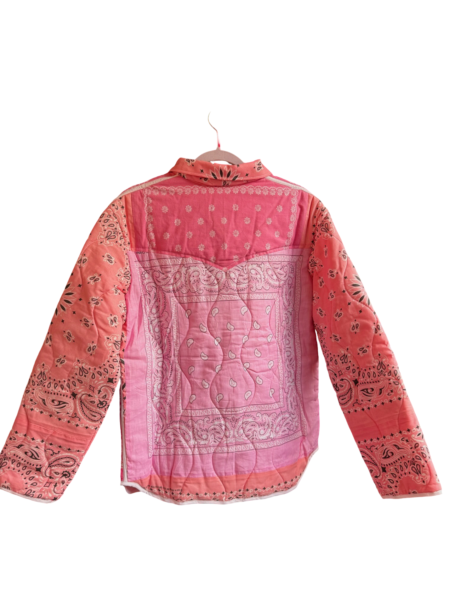 One of a Kind Quilted Bandana Jacket - Pink No. 209 (Sun & Hearts)