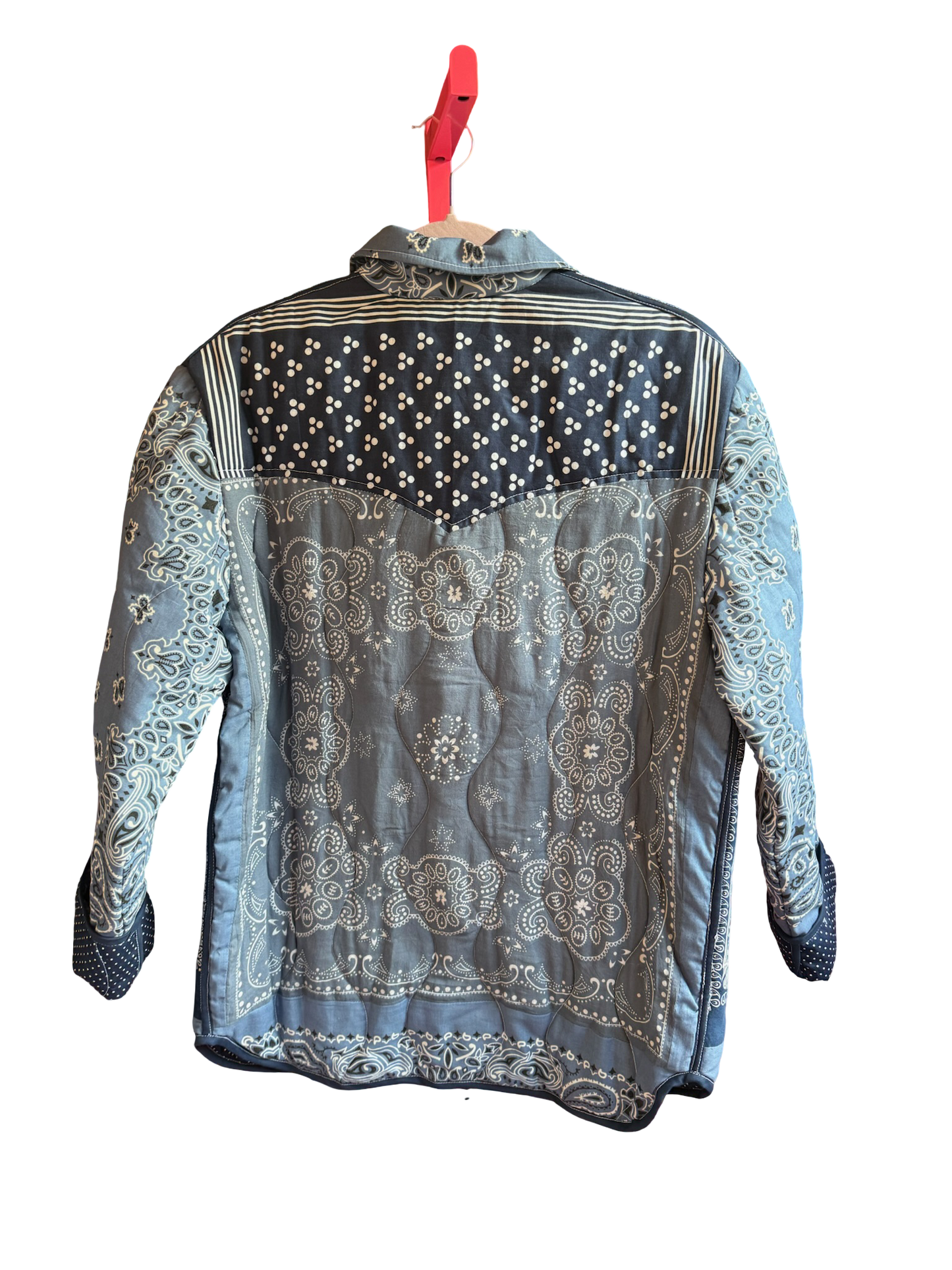 One of a Kind Quilted Bandana Jacket - Blue No. 205 (Love)