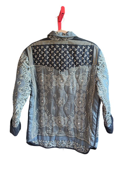 One of a Kind Quilted Bandana Jacket - Blue No. 205 (Love)