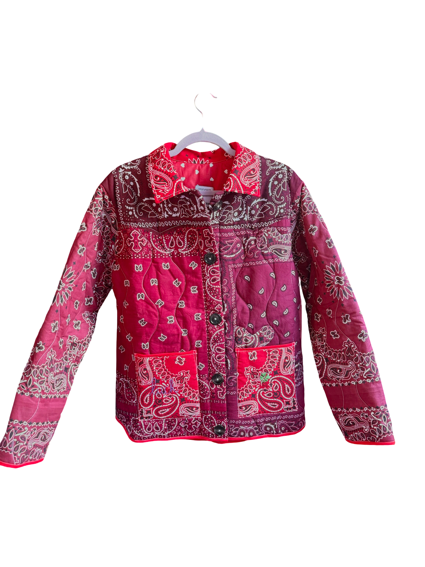 One of a Kind Quilted Bandana Jacket - Red No. 203 (Luck)