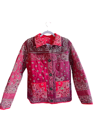 One of a Kind Quilted Bandana Jacket - Red No. 203 (Luck)