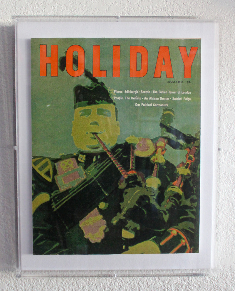 Framed Holiday Magazine Cover - August 1965, "Bagpiper" (Orange Frame)