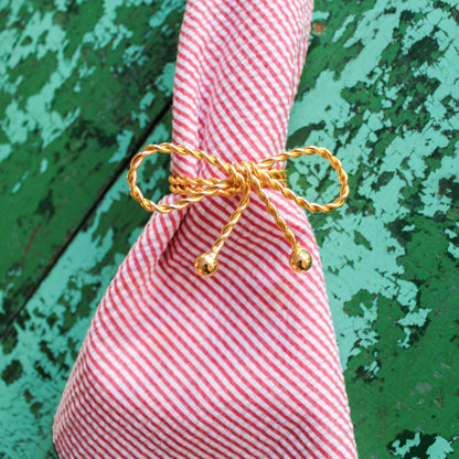 Gold Bow Napkin Rings - Set of 4