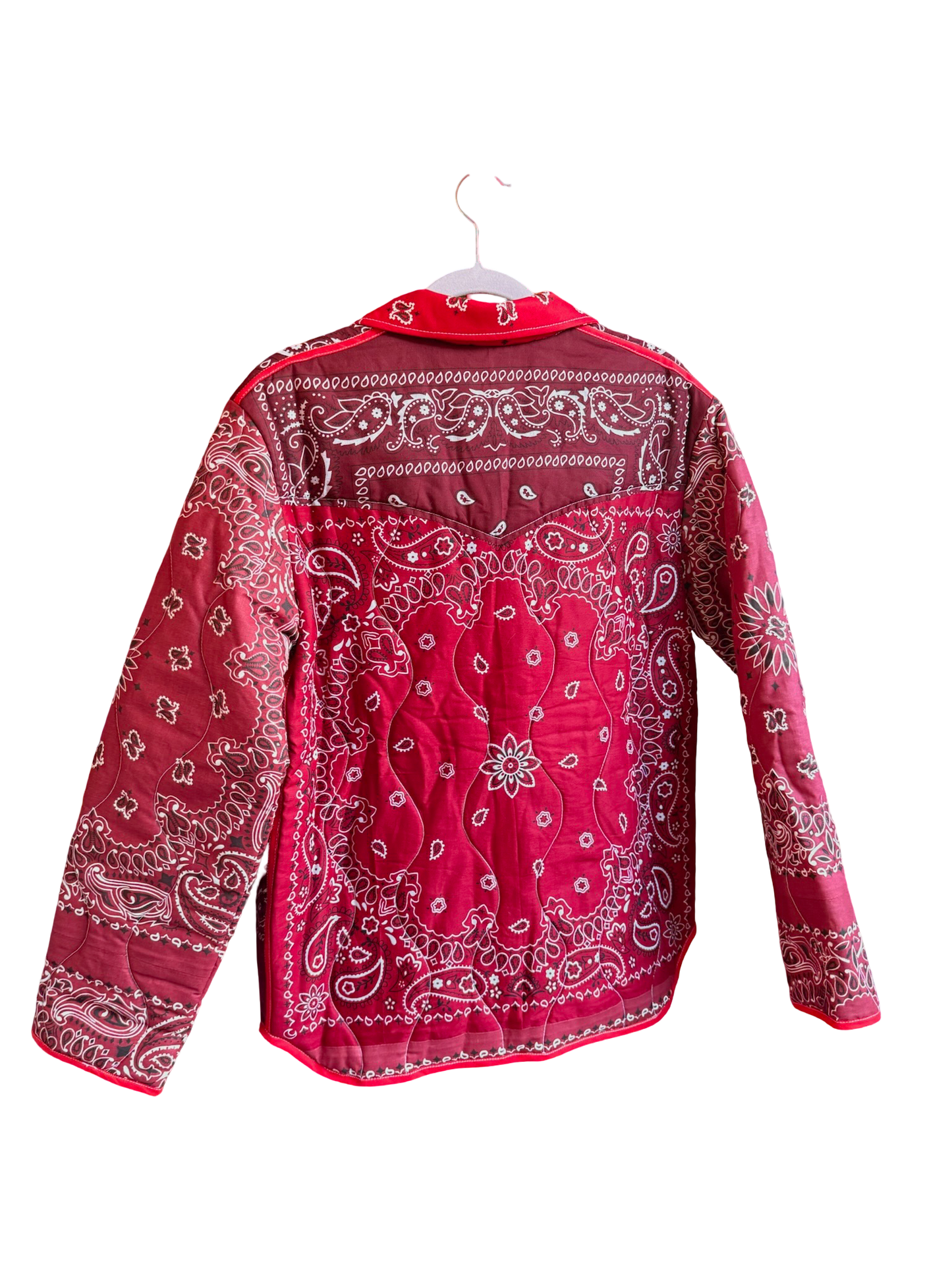 One of a Kind Quilted Bandana Jacket - Red No. 203 (Luck)