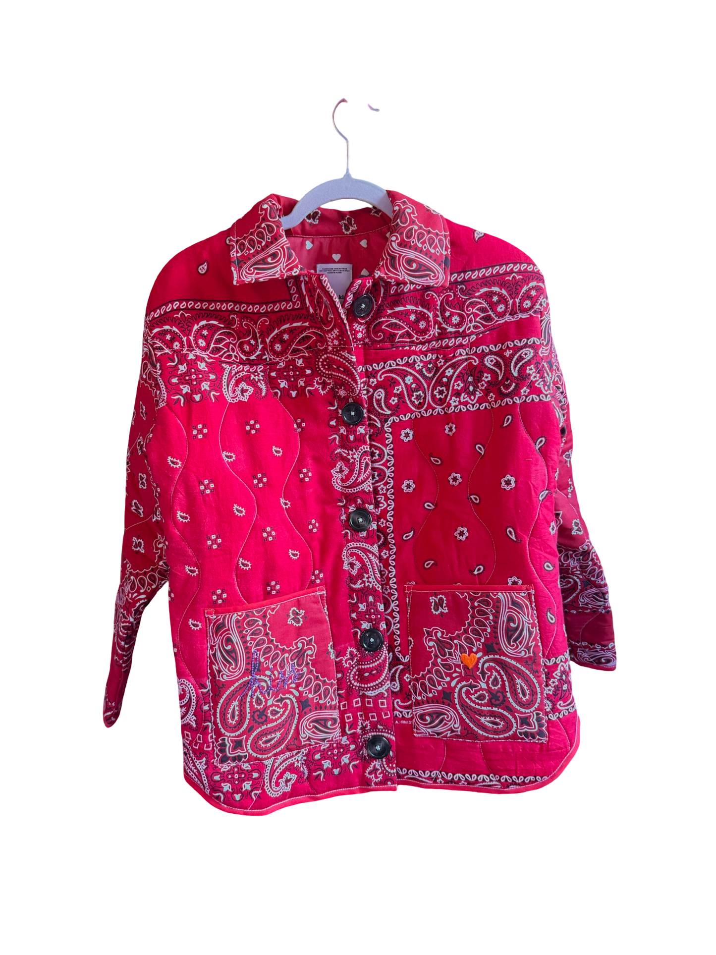 One of a Kind Quilted Bandana Jacket - Red No. 201 (Kiss)
