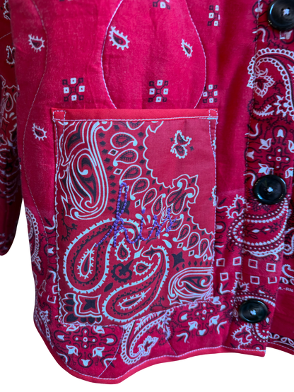 One of a Kind Quilted Bandana Jacket - Red No. 201 (Kiss)