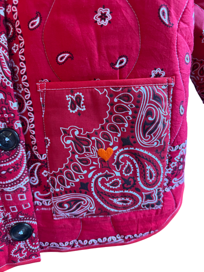 One of a Kind Quilted Bandana Jacket - Red No. 201 (Kiss)