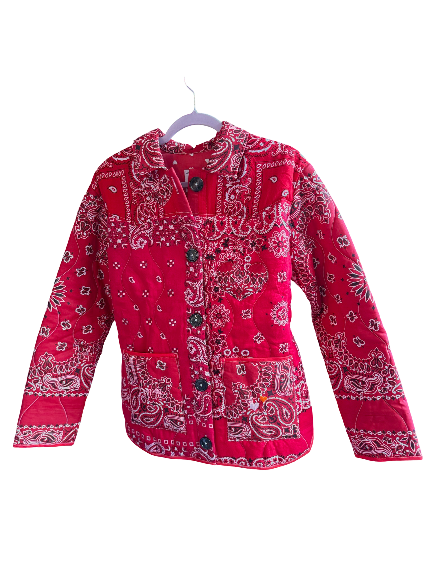 One of a Kind Quilted Bandana Jacket - Red No. 202 (Love)