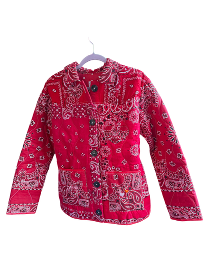 One of a Kind Quilted Bandana Jacket - Red No. 202 (Love)