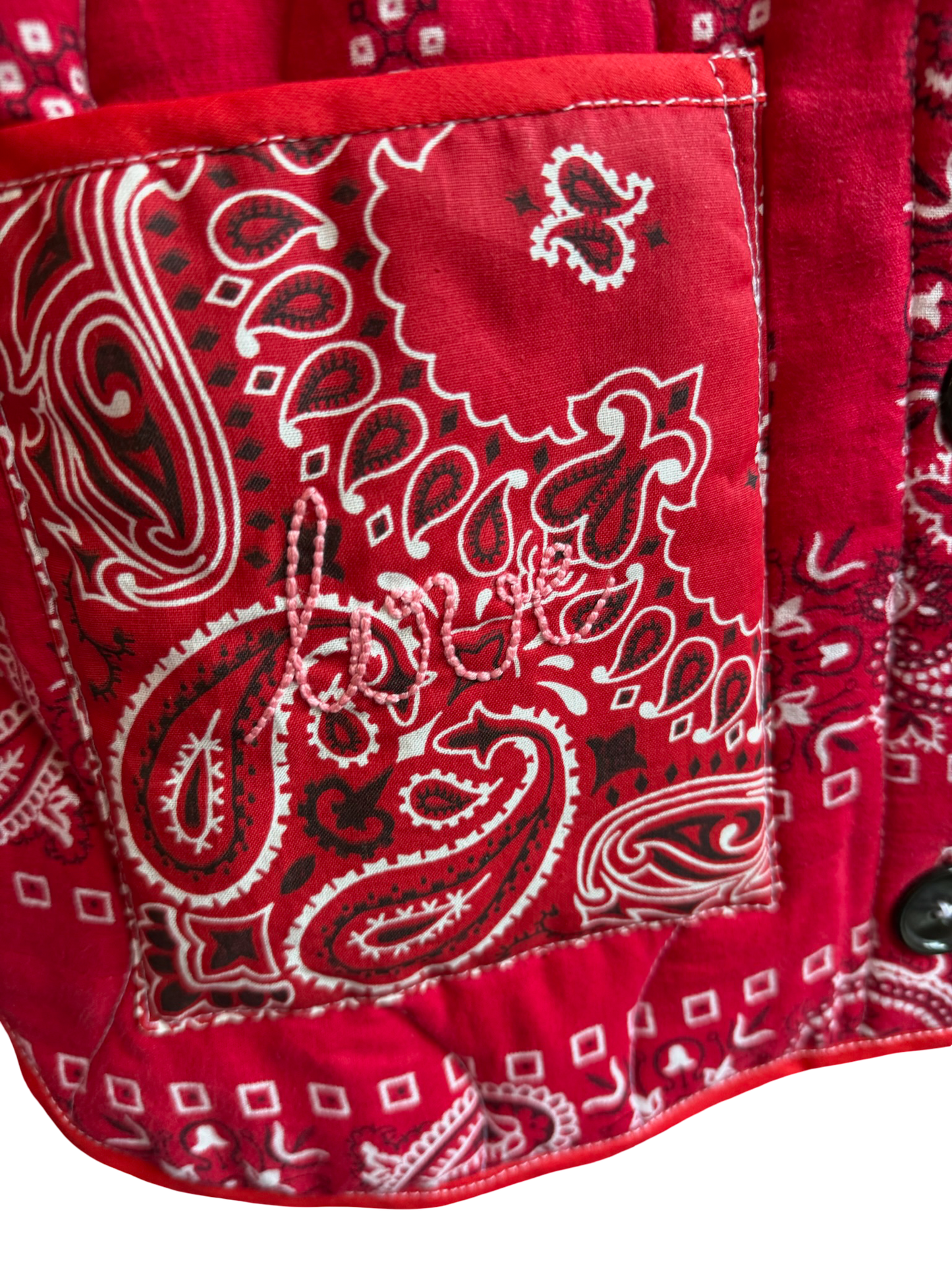 One of a Kind Quilted Bandana Jacket - Red No. 202 (Love)