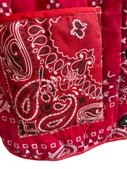 One of a Kind Quilted Bandana Jacket - Red No. 202 (Love)
