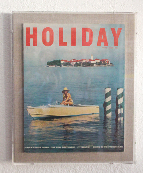 Framed Holiday Magazine Cover - March 1959, "Italy's Lovely Lakes"