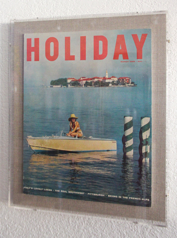 Framed Holiday Magazine Cover - March 1959, "Italy's Lovely Lakes"