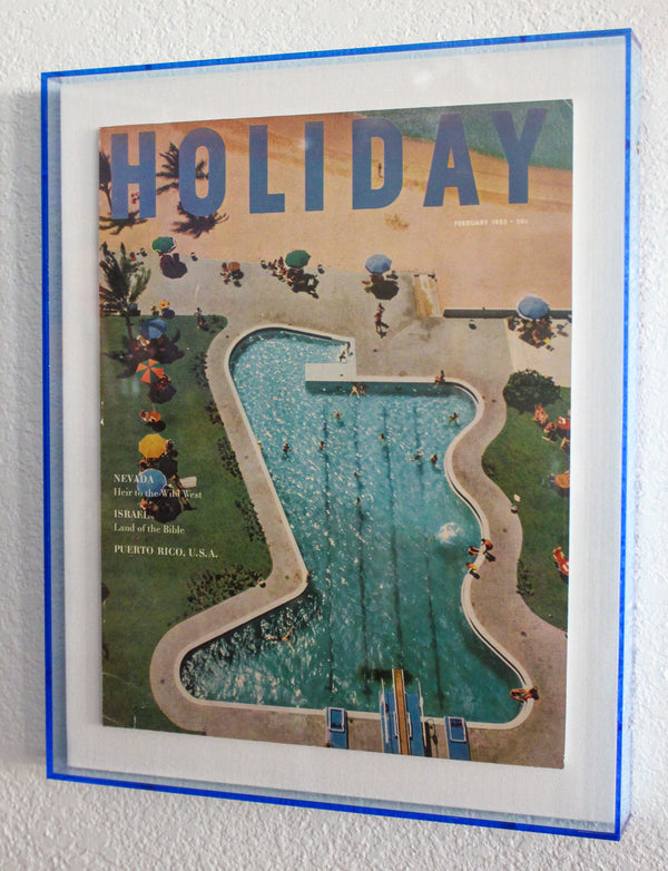 Framed Holiday Magazine Cover - February 1955 "Nevada Pool"
