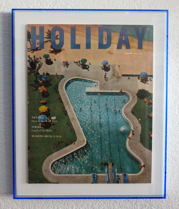Framed Holiday Magazine Cover - February 1955 "Nevada Pool"