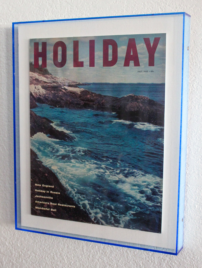 Framed Holiday Magazine Cover - July 1955 "New England (Coastline)"