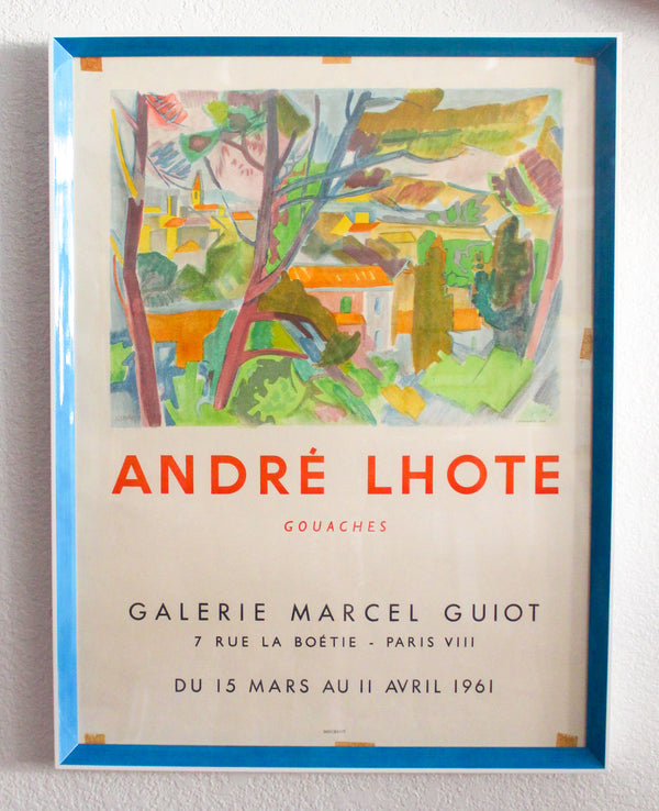 Framed Andre Lhote Exhibition Poster, Galerie Marcel Guiot 1961