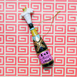 Pop Fizz Clink Champagne Bottle Ornament