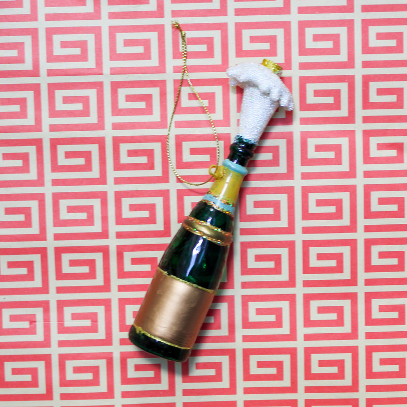 Pop Fizz Clink Champagne Bottle Ornament