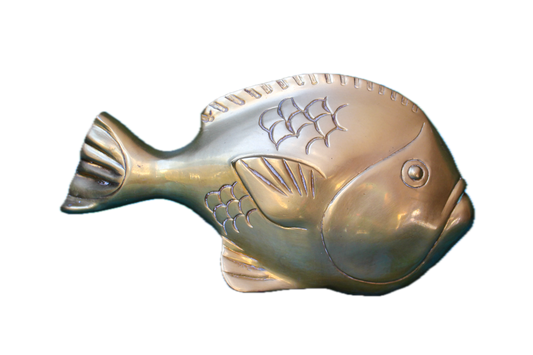 Mid Century Brass Fish Object