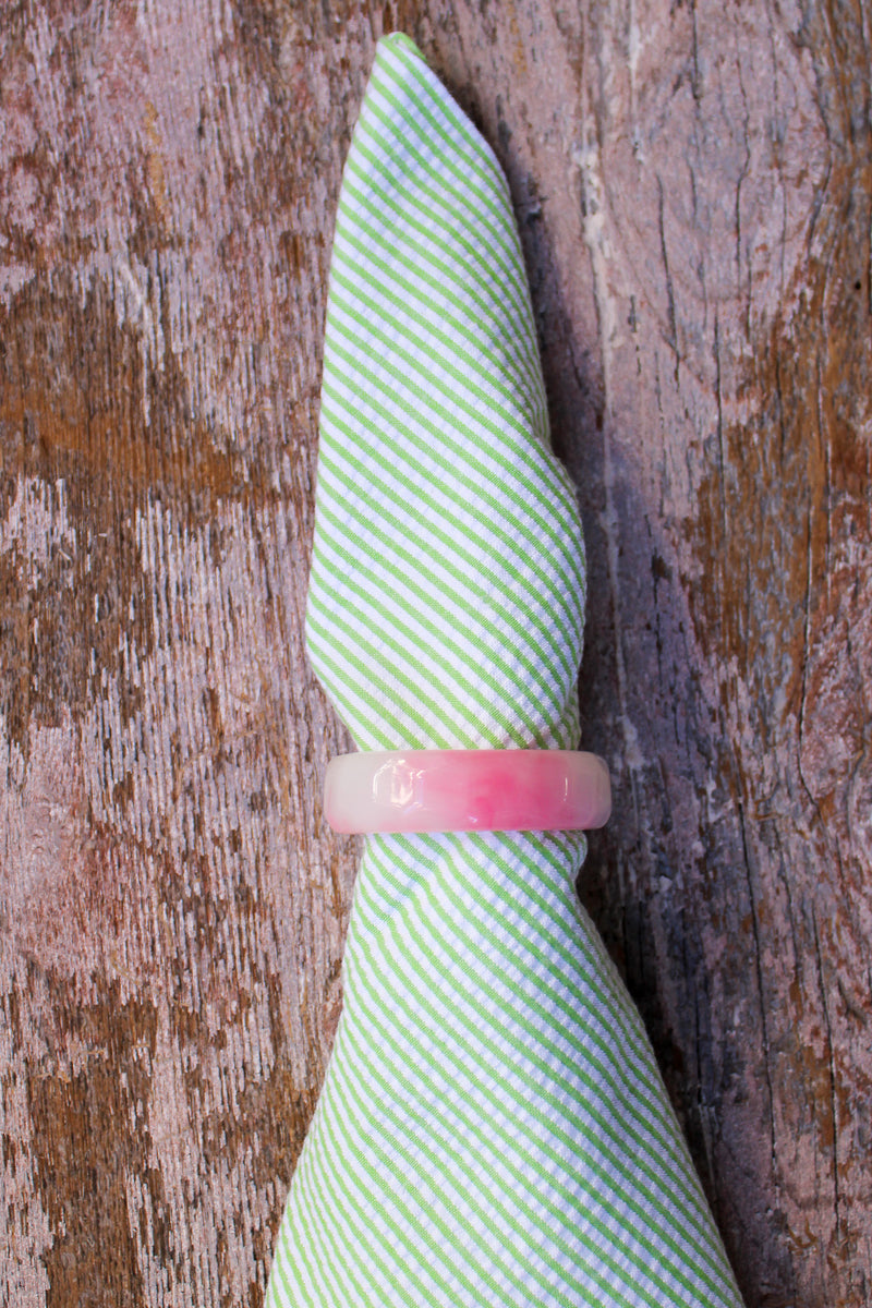 Pink Marbled Acrylic Napkin Rings - Set of 4