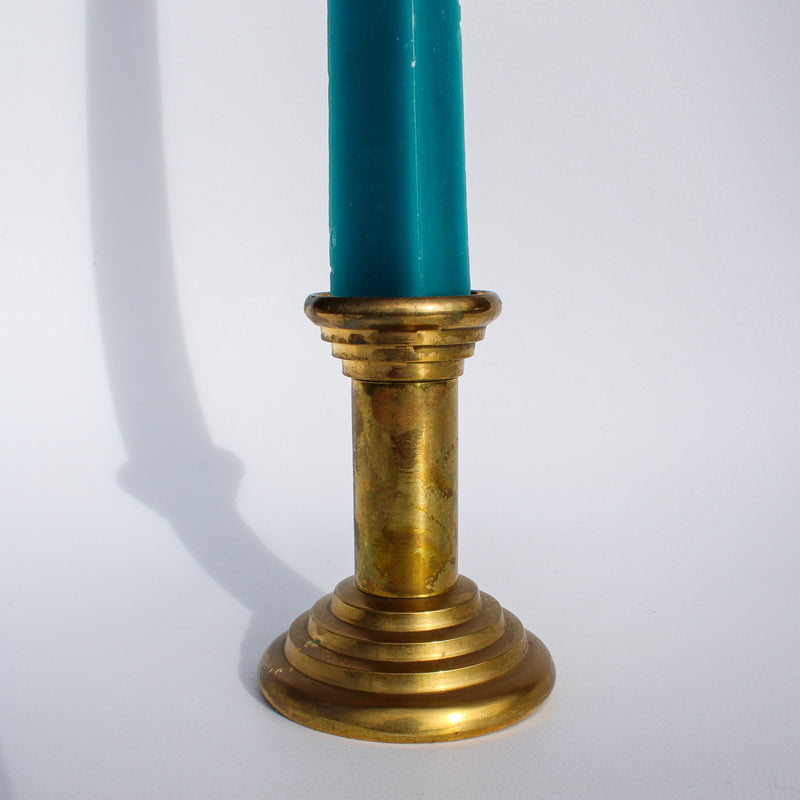 Vintage Brass Art Deco Candleholder