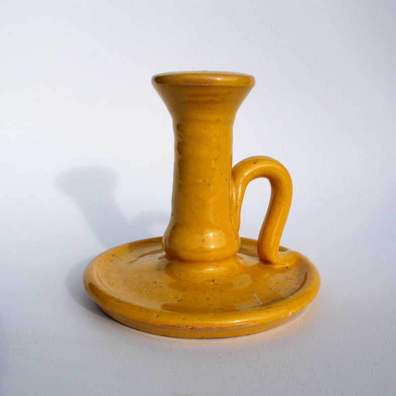 Vintage Yellow Ceramic Candleholder