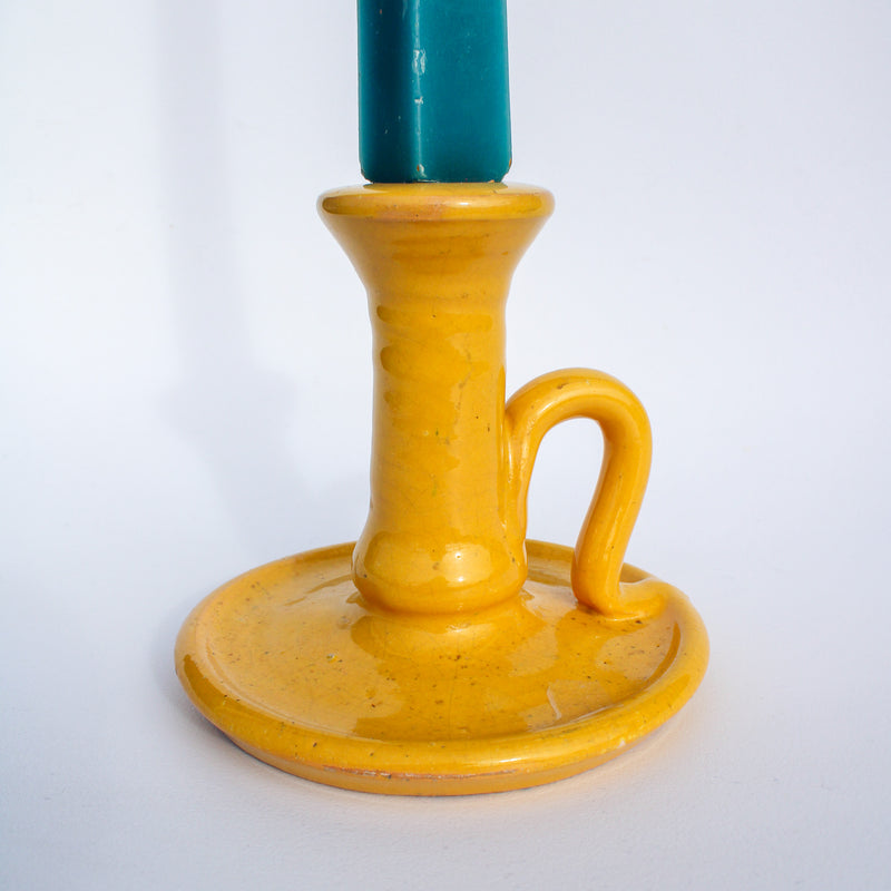 Vintage Yellow Ceramic Candleholder