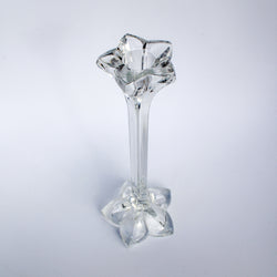 Vintage Glass Candleholder with Floral Base