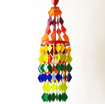 1970s Multicolored Rainbow Plastic Chandelier
