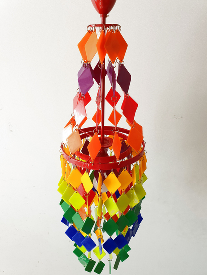 1970s Multicolored Rainbow Plastic Chandelier