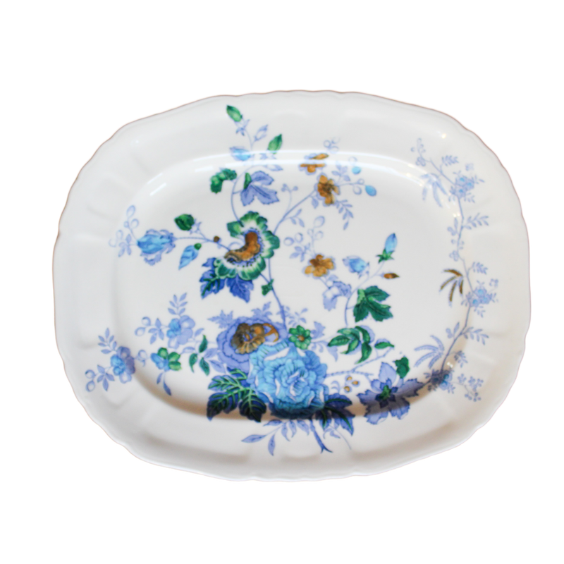 Antique Ironstone Mason's "Belvedere" "Blue Floral Platter