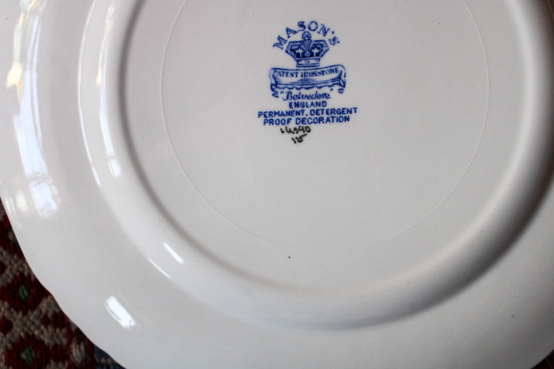 Antique Ironstone Mason's "Belvedere" Blue Floral Plate