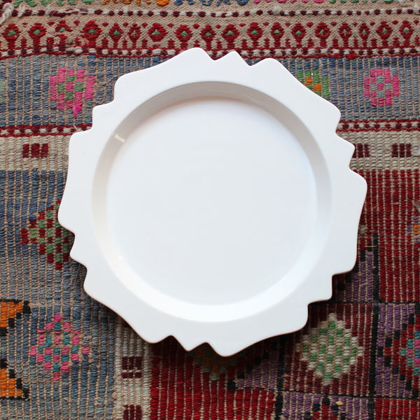 White Partylite Funky Shaped Platter