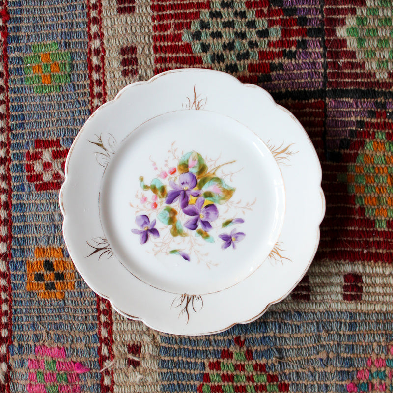 Victorian Floral Dessert Plates Set of 4