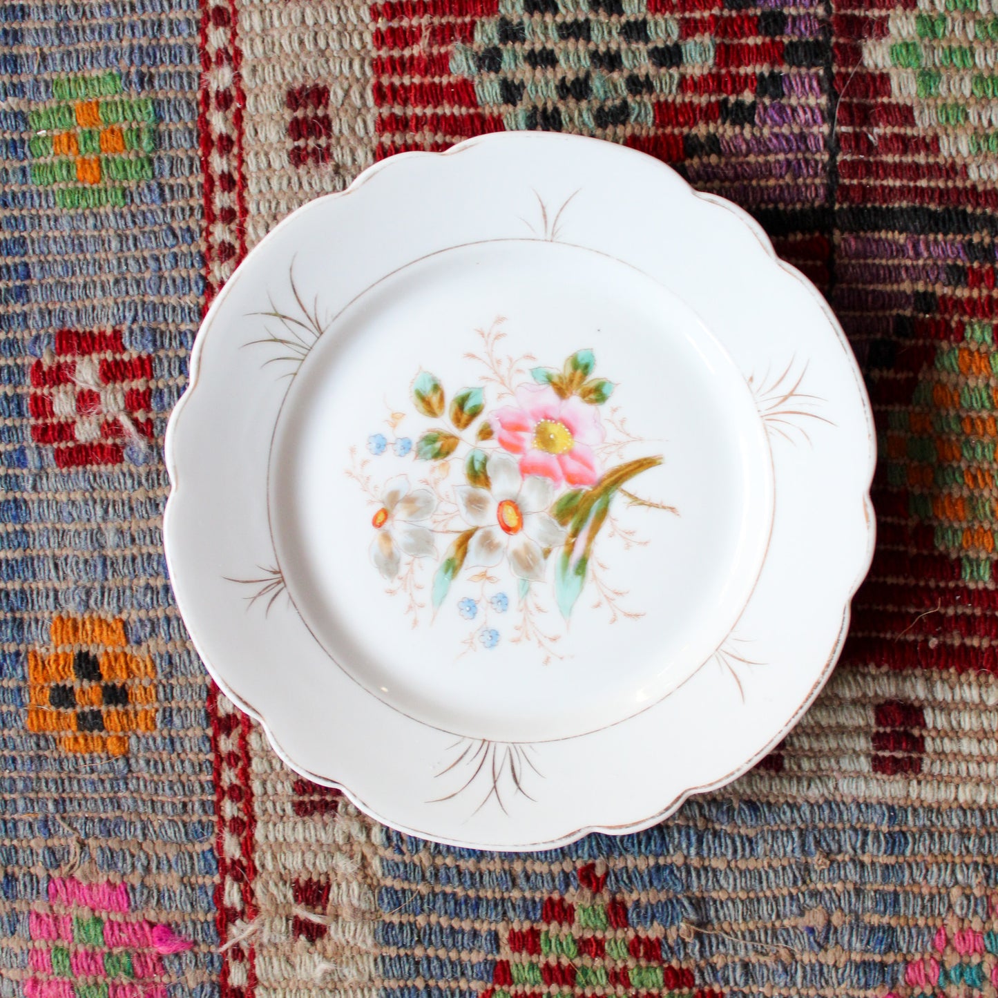 Victorian Floral Dessert Plates Set of 4