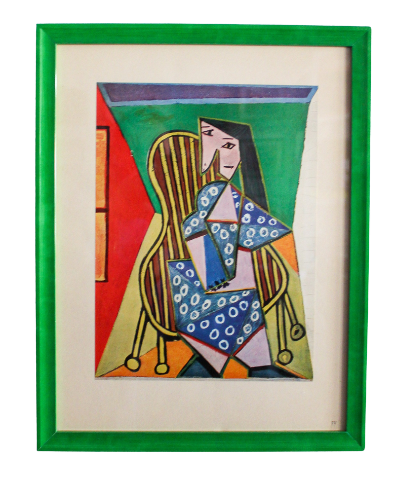 Framed Picasso First Edition Lithograph - "Femme Assise"