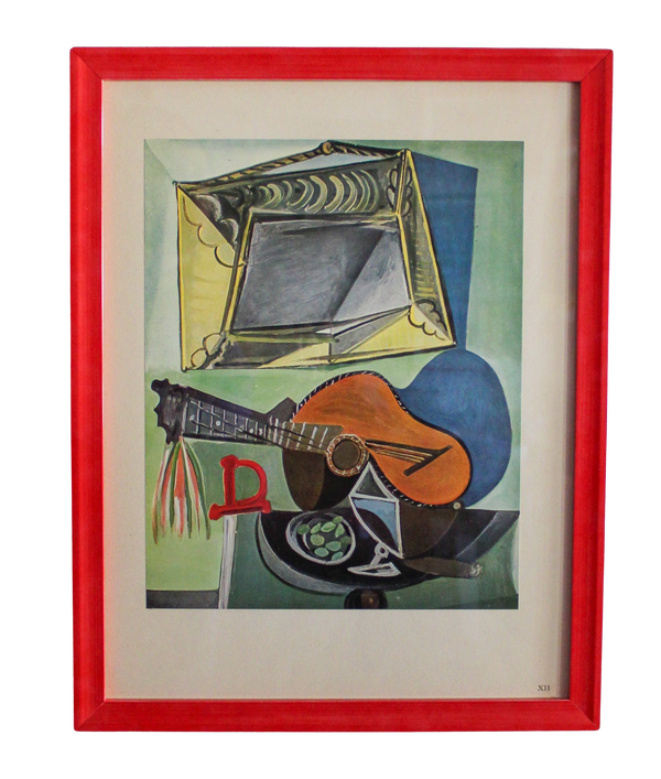 Framed Picasso First Edition Lithograph - "Nature More A La Guitare"