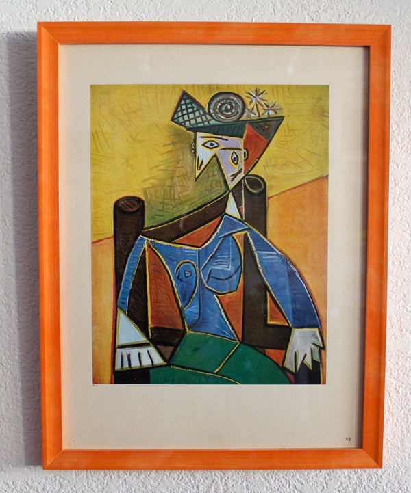 Framed Picasso First Edition Lithograph - "Femme Assise Dans Un Fauteuil"