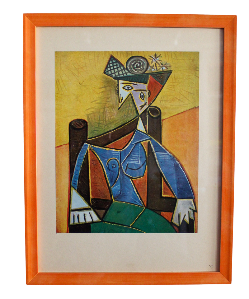 Framed Picasso First Edition Lithograph - "Femme Assise Dans Un Fauteuil"