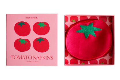 Tomato Cocktail Napkins - Set of 4