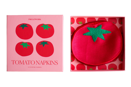 Tomato Cocktail Napkins - Set of 4