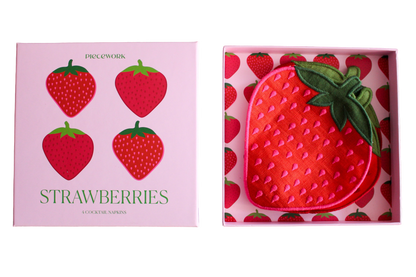 Strawberry Cocktail Napkins - Set Of 4