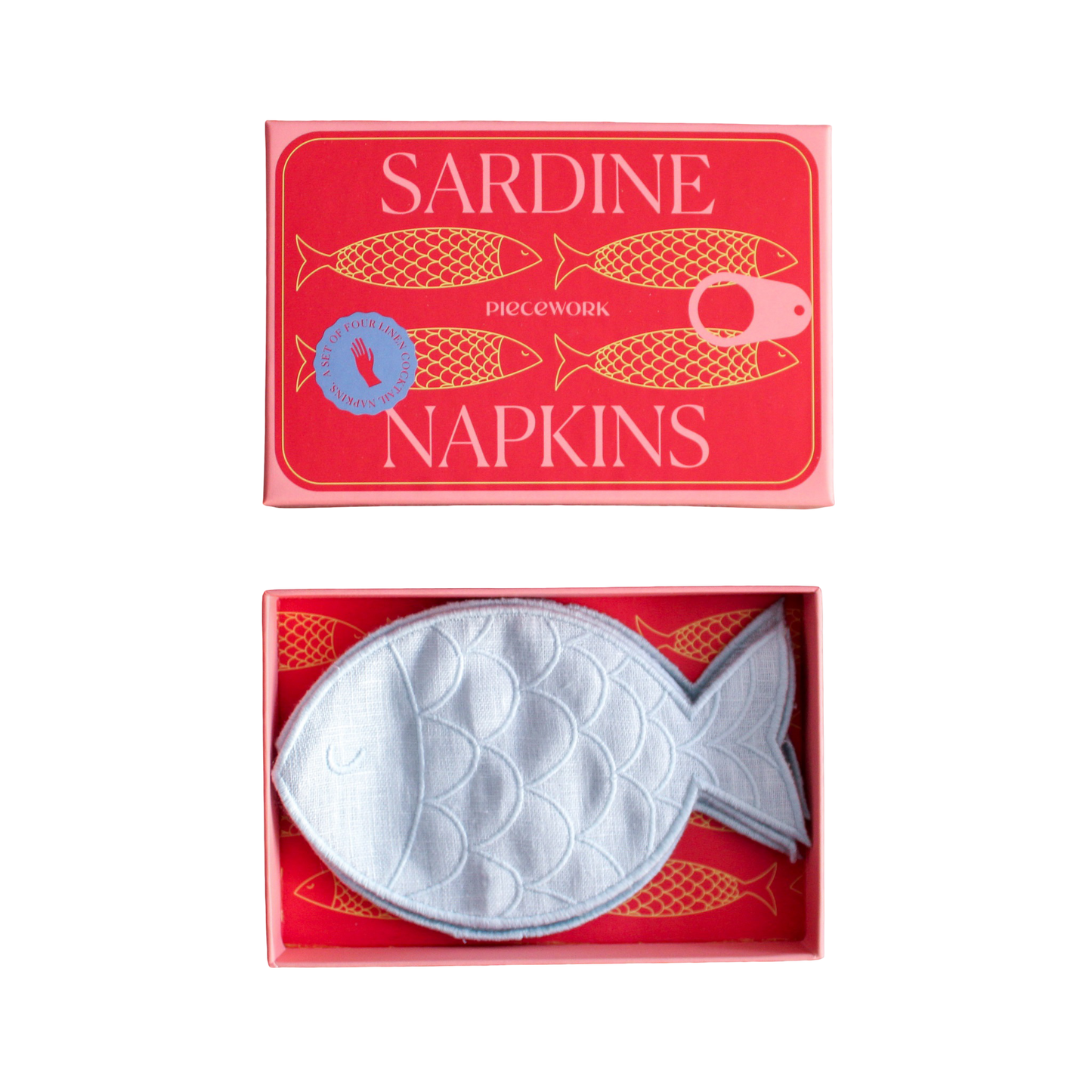 Sardine Cocktail Napkins - Set of 4